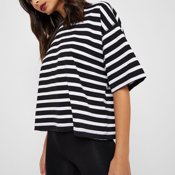 Topshop Striped Boxy Tee - Picture 2 of 3